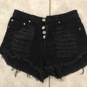 Black high waisted shorts